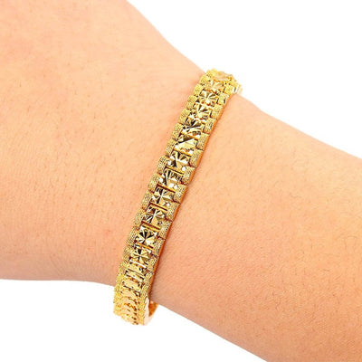 Trendy Plated 24K Gold Multi shape Punk Bracelet for Women