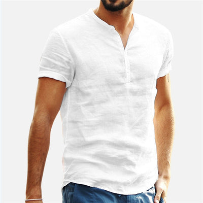 Casual Short Sleeved Buttons Up Breathes Cool Shirt  for Men