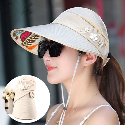 Hot summer sun hat with pearl for Women