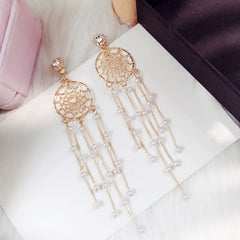 Chinese wind long tassel Earrings for Women