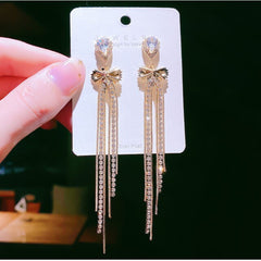 Chinese wind long tassel Earrings for Women