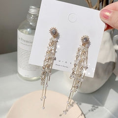 Chinese wind long tassel Earrings for Women