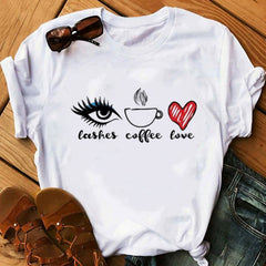 2020 Prints Eyelashes Tshirt  for Womens