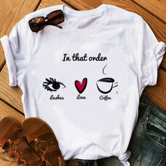 2020 Prints Eyelashes Tshirt  for Womens