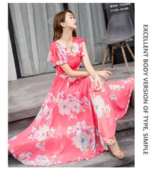 2020 Summer  Flower Printed long dress for Woman