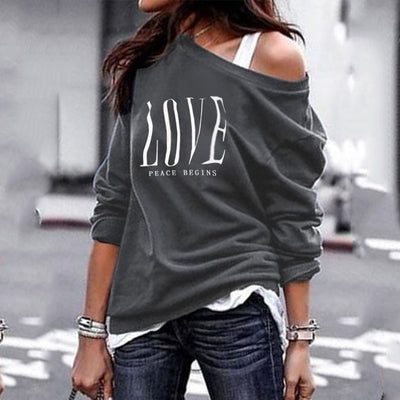 2020 NEW LOVE Women's One Shoulder casual Tops