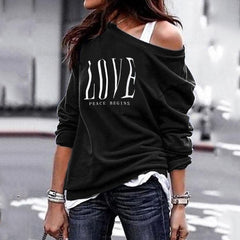 2020 NEW LOVE Women's One Shoulder casual Tops