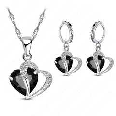 Luxury Women Sterling Silver Necklace and Earrings