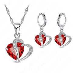 Luxury Women Sterling Silver Necklace and Earrings