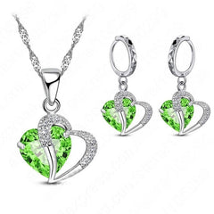 Luxury Women Sterling Silver Necklace and Earrings