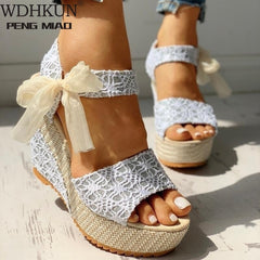 Women Fashion summer with Wedge Sandals Ankle Strap