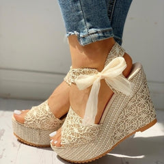 Women Fashion summer with Wedge Sandals Ankle Strap