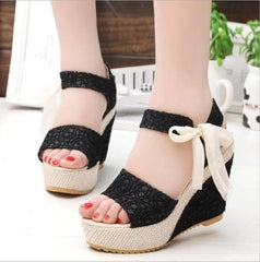 Women Fashion summer with Wedge Sandals Ankle Strap