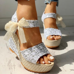 Women Fashion summer with Wedge Sandals Ankle Strap