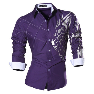 Men's Fashion Dress Shirts Casual Long Sleeve