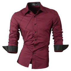 Men's Fashion Dress Shirts Casual Long Sleeve