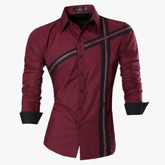 Men's Fashion Dress Shirts Casual Long Sleeve