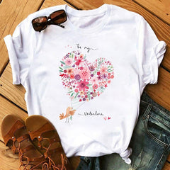 Korean Style Graphic Tops T Shirt for Women