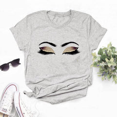 2020 Prints Eyelashes Tshirt  for Womens