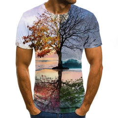 2020 New Men 3D Printed T-shirt Casual Short Sleeve