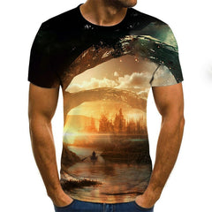 2020 New Men 3D Printed T-shirt Casual Short Sleeve