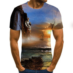 2020 New Men 3D Printed T-shirt Casual Short Sleeve