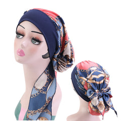 Womens Muslim Hijab Cancer Chemo Flower Print Hat