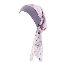 Womens Muslim Hijab Cancer Chemo Flower Print Hat